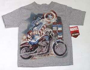 Harley Davidson Toddler Boy Captain America T Shirt   Marvel Short 
