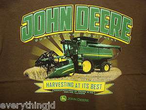 Mens Brown John Deere Harvesting At Its Best T Shirt  