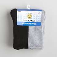 Joe Boxer Boys 6 11 Six Pair Crew Socks   Gray/Black 