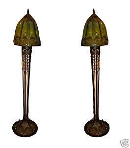 Spectacular Pair of Hand Crafted Art Deco Floor Lamps  