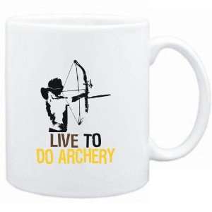  Mug White  LIVE TO do Archery  Sports