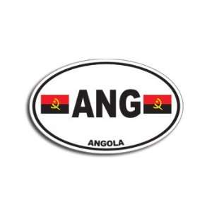   ANG ANGOLA Country Auto Oval Flag   Window Bumper Sticker Automotive