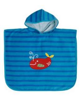 Mini Club Boys Blue Stripe Whale Poncho Towel 10134101