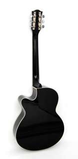 Akustik Gitarre Westerngitarre Schwarz + gepolsterte Tasche Gurt 