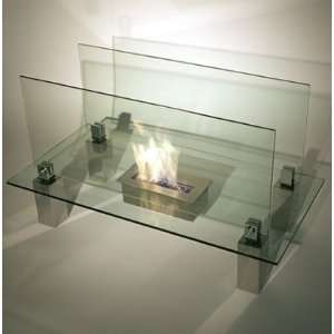 Fiero Modern Glass Floor Bio Fireplace With 1.5 Liter Capacity Burner 
