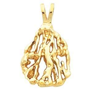  14K Yellow Gold 22.00X13.00 Mm Nugget Pendant Jewelry