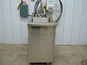 Portable 1 Bowl Stainless Mobile Sink Cabinet w/ Pump  