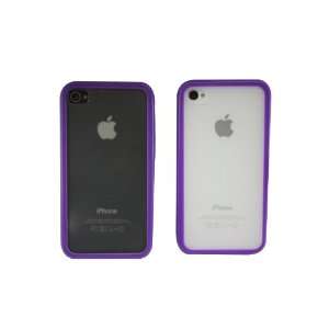 Purple Bumper with Back iPhone 4S Case (Compatible with Apple iPhone 