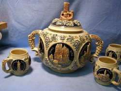 GORGEOUS, OLD   CASTLES   GERMAN large TUREEN w CUPS  