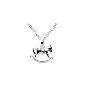  12 14 Inches Silver Trace Chain Rocking Horse Pendant Kids 