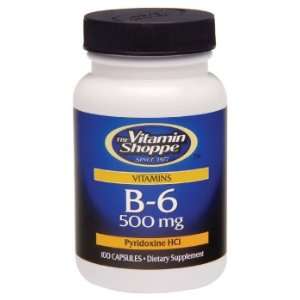    Vitamin Shoppe   B 6, 500 mg, 100 capsules