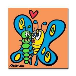  Vintage Artwork Butterfly Caterpillar By Marco 18x18 Ready 