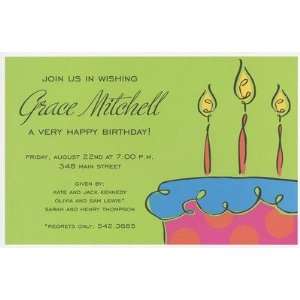   Cake, Custom Personalized Adult Birthday Invitation, by Mindy Weiss