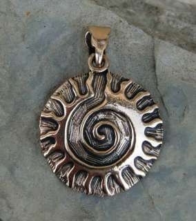 KRAFT Amulett SONNE Spirale Bronze Mittelalter Kelten  