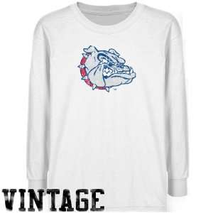  NCAA Gonzaga Bulldogs Youth White Distressed Logo Vintage 