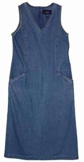 Original TY Wear sz 8P 8 Petite Womens denim Dress SA45  