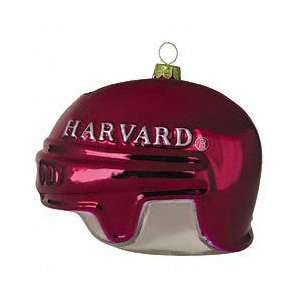    Harvard Crimson Glass 3 Hockey Helmet Ornament