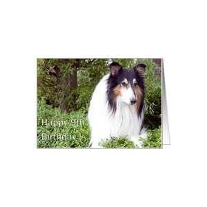  Happy 9th Birthday   Collie Dog Card Toys & Games