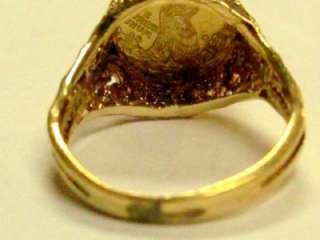 INDIAN HEAD SOLID GOLD COIN RING   