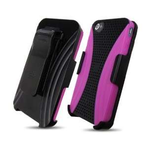   Holster for Apple iPhone 4 & 4S, Black/Pink Cell Phones & Accessories