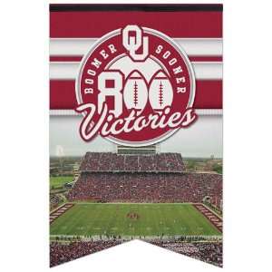  NCAA Oklahoma Sooners 800 Wins 17 x 26 Premium Banner 