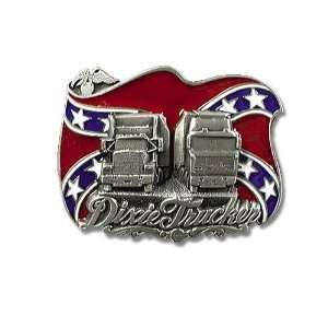  Rebel Dixie Trucker Confederate Pewter Belt Buckle Sports 
