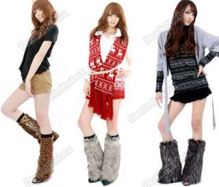   Women Lower Leg Ankle Warmer Shoes Boot Sleeves C over multi colors