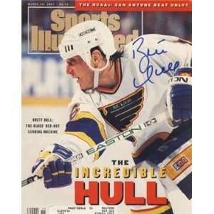 Brett Hull autographed Sports Illustrated Magazine (St. Louis Blues)
