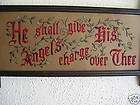 antique motto sampler style embroidery kit angels expedited shipping 