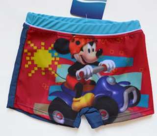 NWT Boy Mickey Mouse Swimsuit Trunks Costume 1 8Y Swimwear Kids 