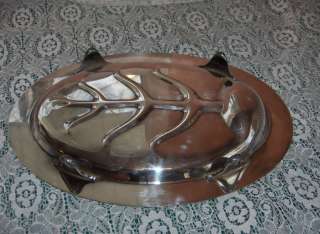 Lovely vintage silver plate meat tray (15.75 x 11.25) with juice well 