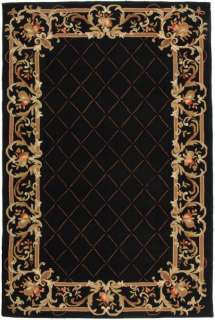 Traditional Area Rug NEW Persian Inspired Carpet 6 x 9 Black Wool 