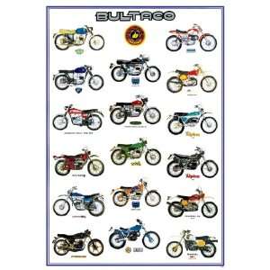  Bultaco motorcycle history POSTER 23.5 x 34 with 17 motorcycles 