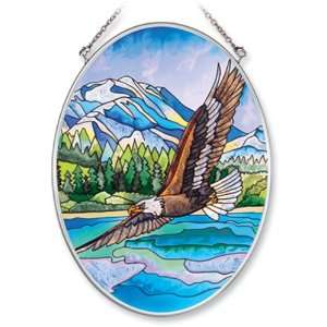  Amia 6949 Hand Painted Glass Suncatcher with Eagle Design 