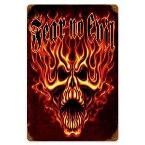  Fear No Evil Vintaged Metal Sign