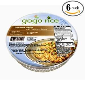 gogo rice Brown Rice with Thai Curry Sauce, 8.5 Ounce Packages (Pack 