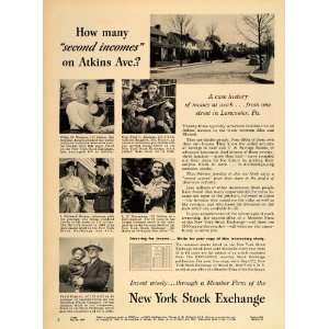   Ad New York Stock Exchange Atkins Av. Lancaster PA   Original Print Ad