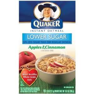 Quaker Oatmeal Instant Oatmeal Apples & Cinnamon Lower Sugar 10 Pack 