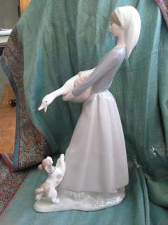 Lladro Girl with Goose and Dog Retired 4866 & Orig. Box  