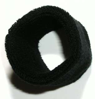 Cotton sweatband wristband pair sweat band BLACK  