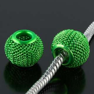 Wire Knitting Weave Net Tennis Ball Charm European Bead Spacer Loose 