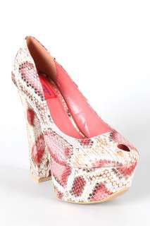 NEW Red Fahrenheit Anne08 Snake Platform Colsedtoe Heels Pumps Shoes 5 