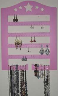 Wall jewelryearring holder organizer/ 5 diff. colors  