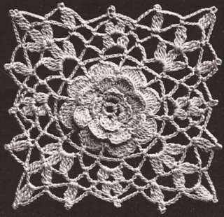 Vintage Crochet PATTERN Irish Rose MOTIF Bedspread  