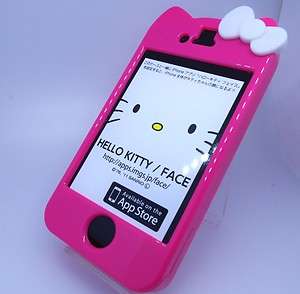 Pink Hello Kitty Bow Logo Hard Case Cover For iPhone 4 / 4gs 