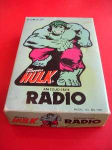 Incredible Hulk 1978 Domico Vintage Marvel Comic Toy AM Radio W 