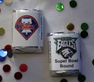  PERSONALIZED NFL or MLB BIRTHDAY/ SUPERBOWL PARTY CANDY WRAPPER FAVORS
