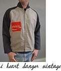 Coca Cola Denim barn coat jacket corduroy collars sz L