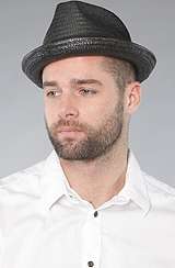 Brixton The Castor Fedora in Black Straw