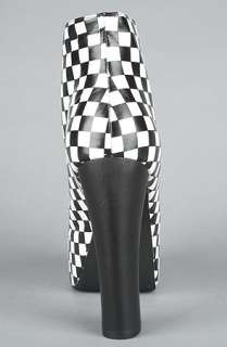 Jeffrey Campbell The Lita Shoe in Black and White Checkerboard 